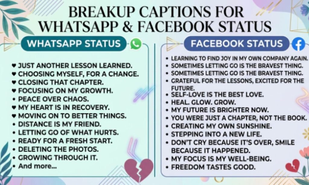 Breakup Captions for WhatsApp & Facebook Status