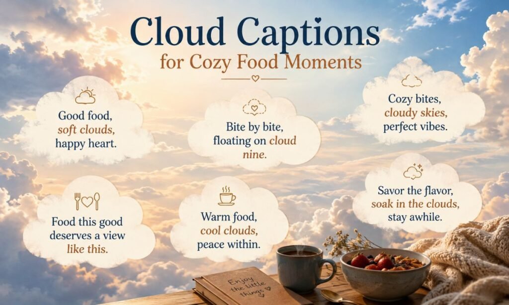 Cloud Captions for Cozy Food Moments