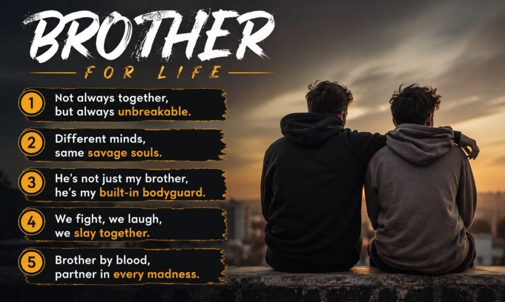 Edgy captions for brothers