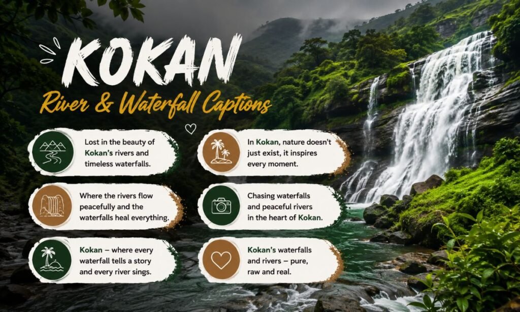 Kokan River & Waterfall Captions