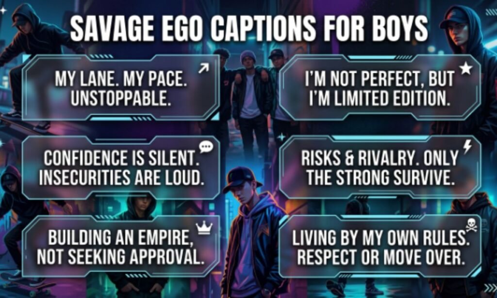Savage Ego Captions for Boys
