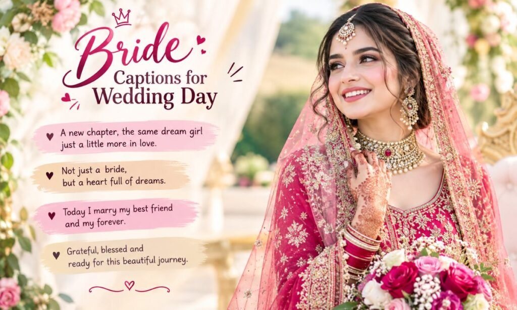 Bride Captions for Wedding Day