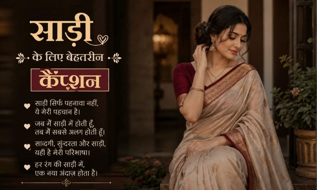 Classic Saree Look Caption In Hindi