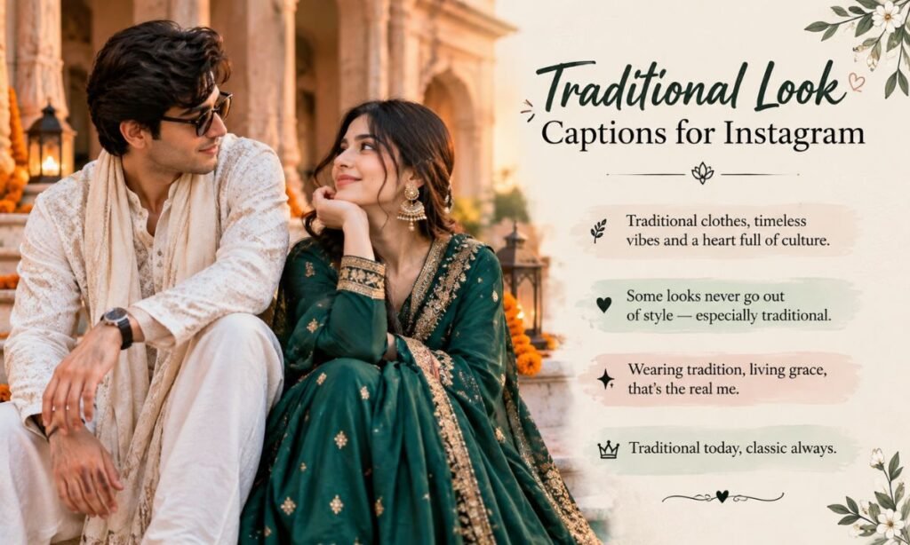 Cool Traditional Look Captions for Instagram