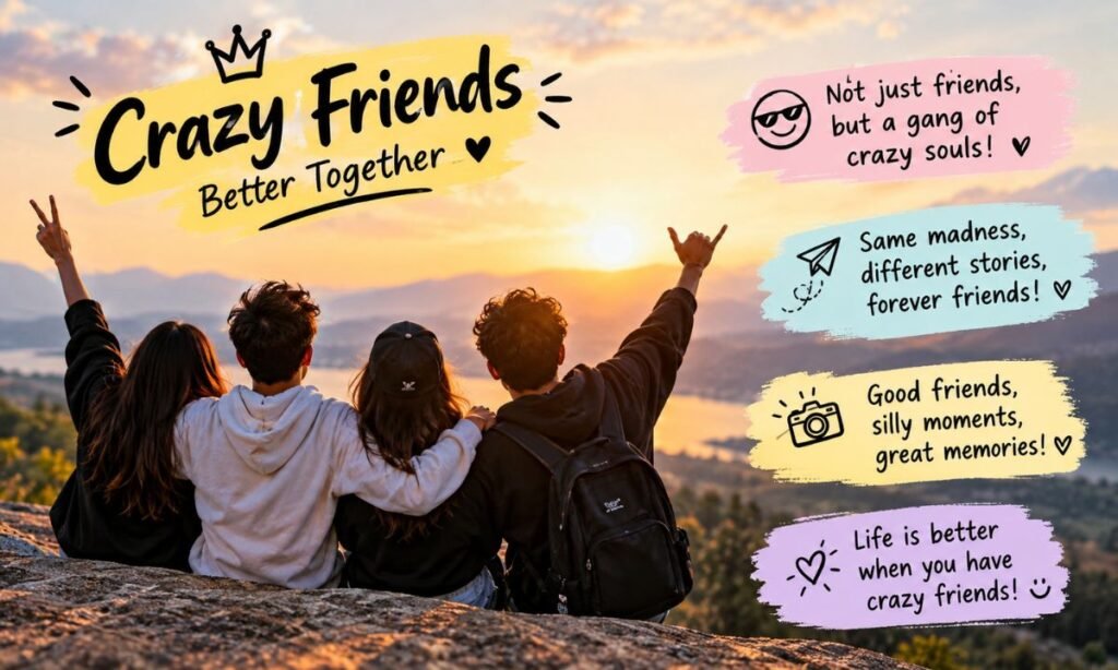 Creative Crazy Friends Captions