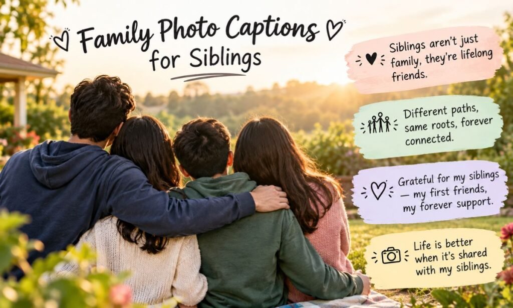 Family Photo Captions for Siblings