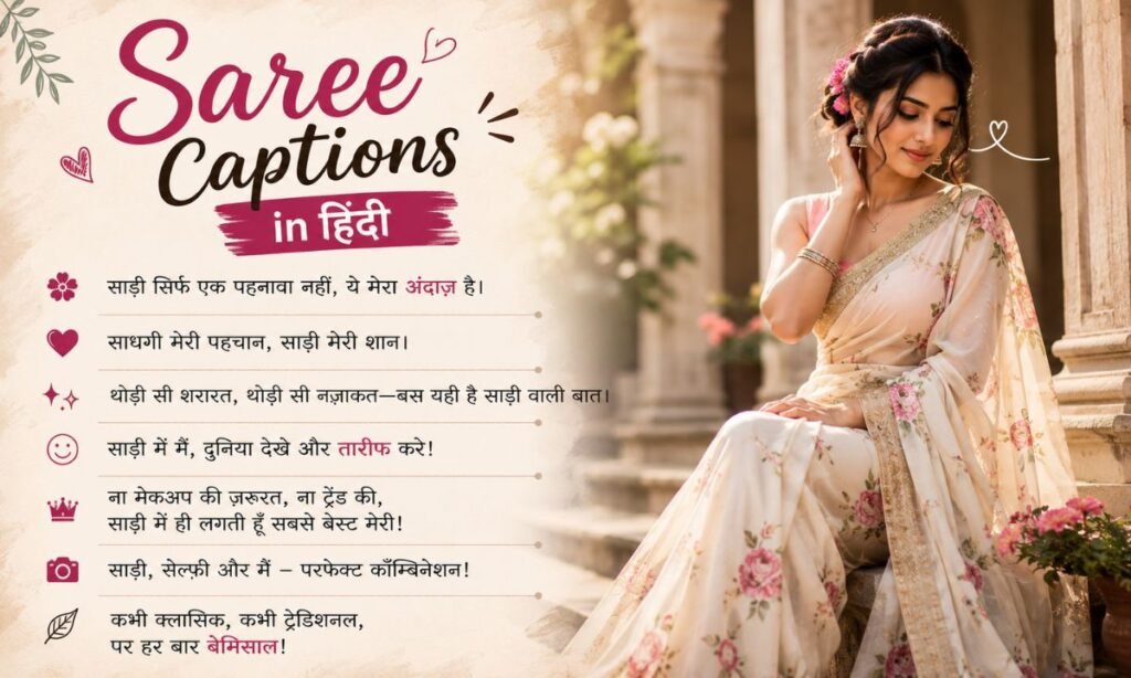 Fun And Quirky Saree Captions