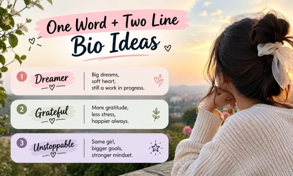 One Word + Two Line Bio Ideas