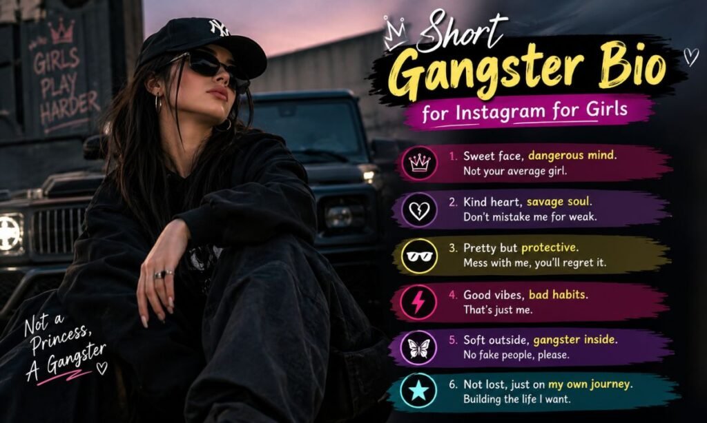 Short Gangster Bio for Instagram for Girls