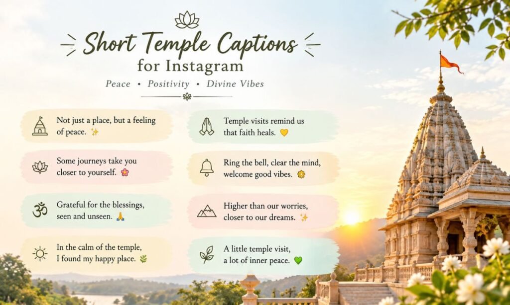 Short Temple Captions for Instagram