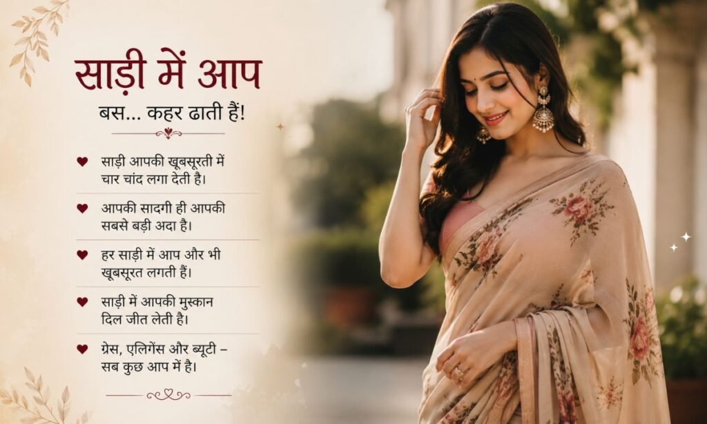 Simple Compliment For Girl In Saree