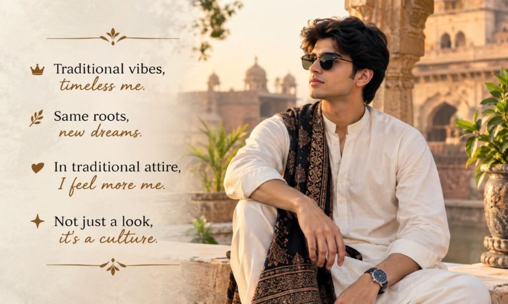 Traditional Look Captions for Instagram for Boys
