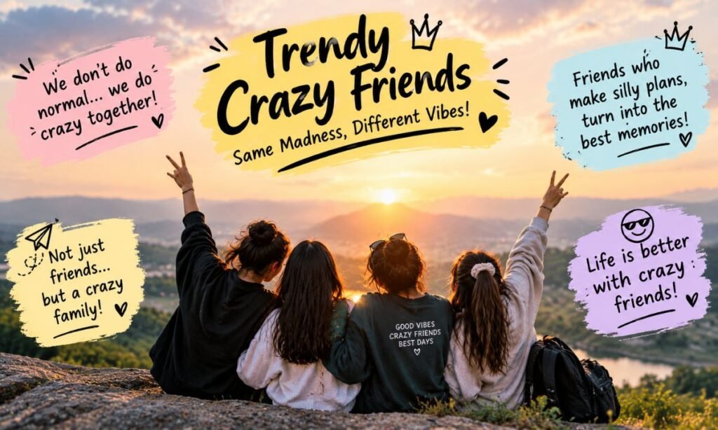Trendy Crazy Friends Captions