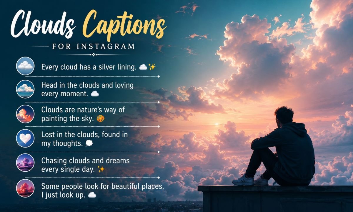 Clouds Captions for Instagram